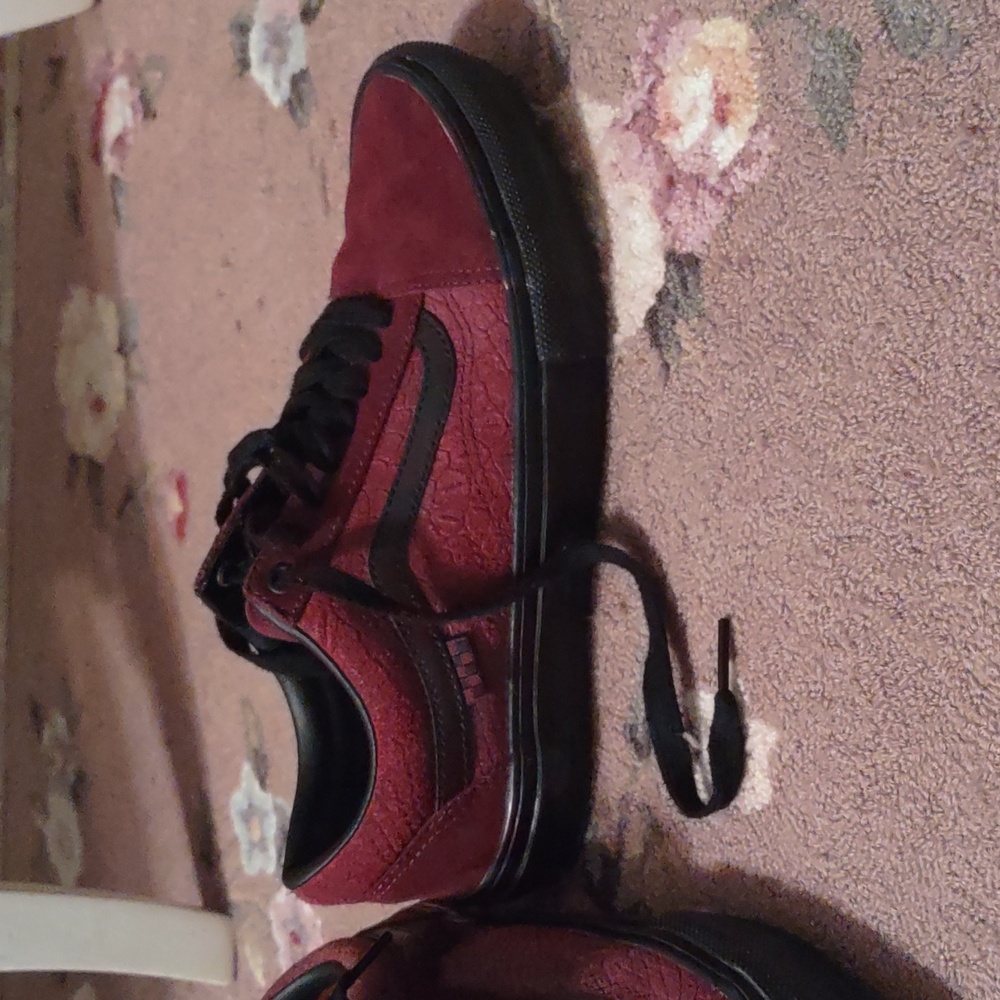 VANS Breana Geering Sk8 Old Skool Embossed Suede Burgundy